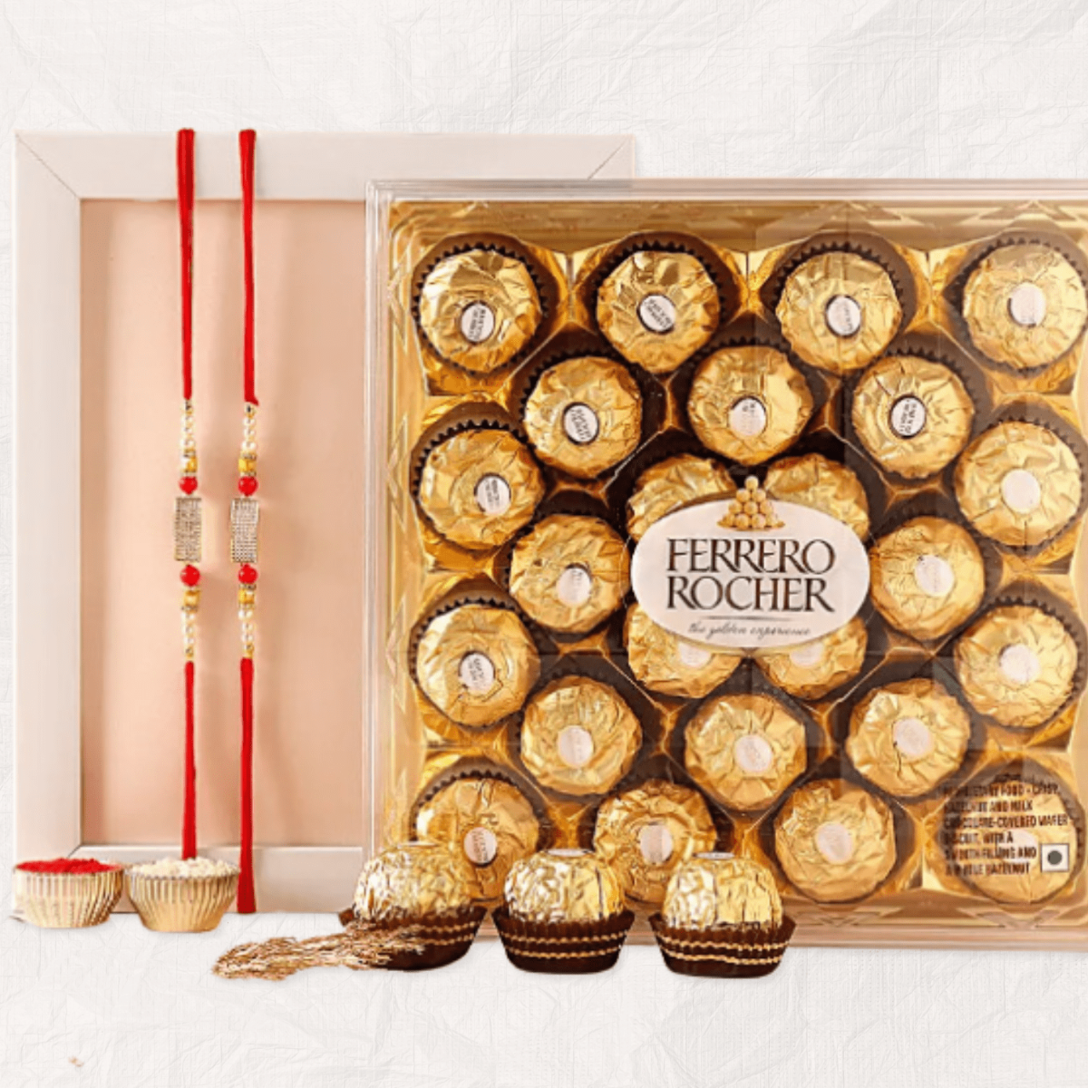 Premium Rakhi and Ferrero Rocher Gift Combo