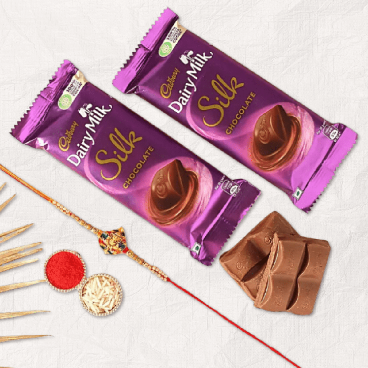 Meenakari Ganesha Rakhi with Cadbury Dairy Milk Silk