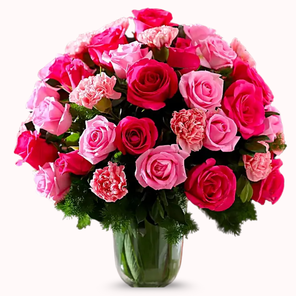 Royal Grace Pink Rose & Carnation Bouquet
