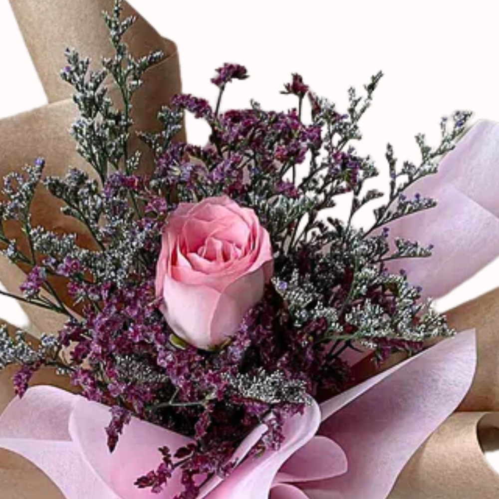 Single Delicate Pink Rose with Elegant Packing