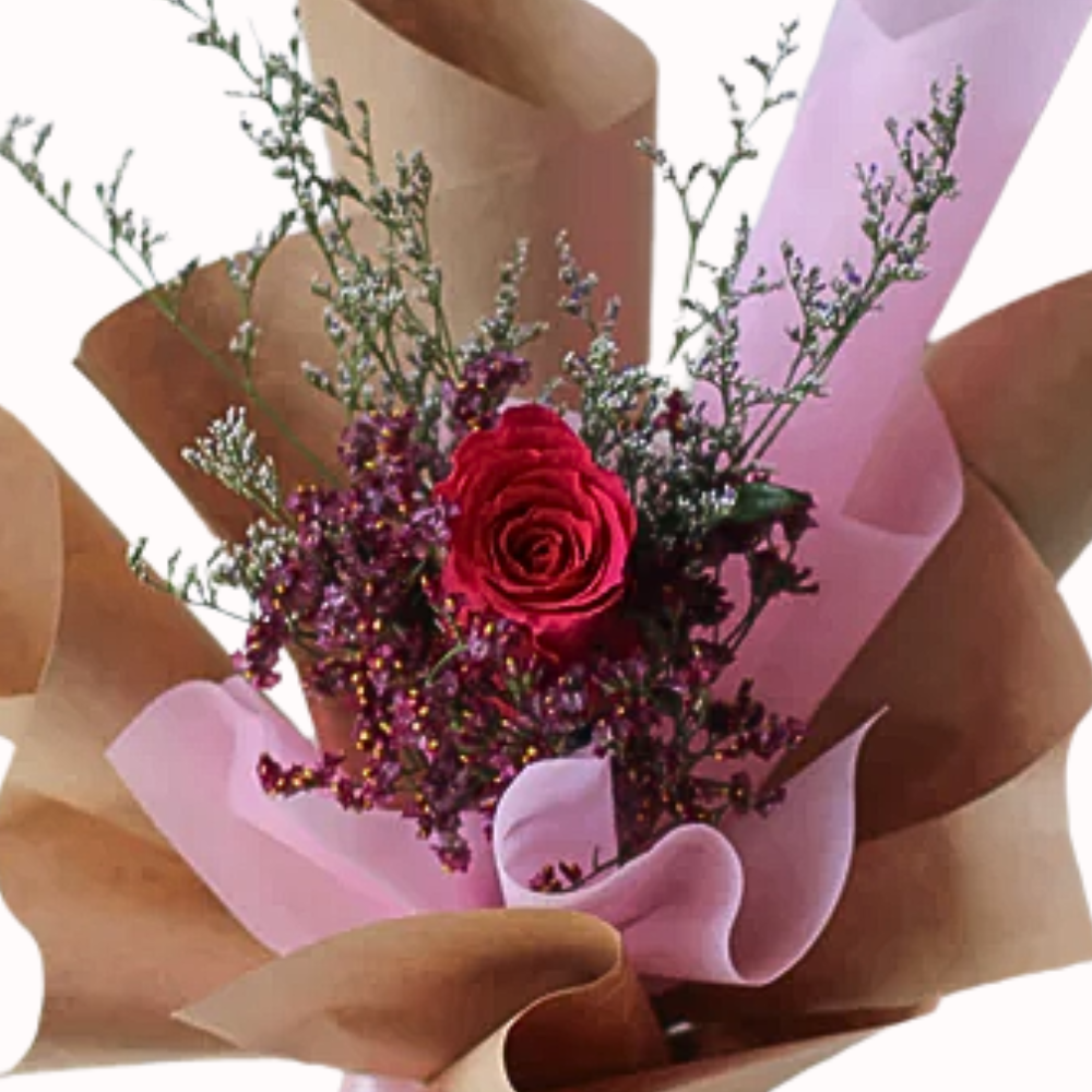 Elegant Single Hot Pink Rose Bouquet
