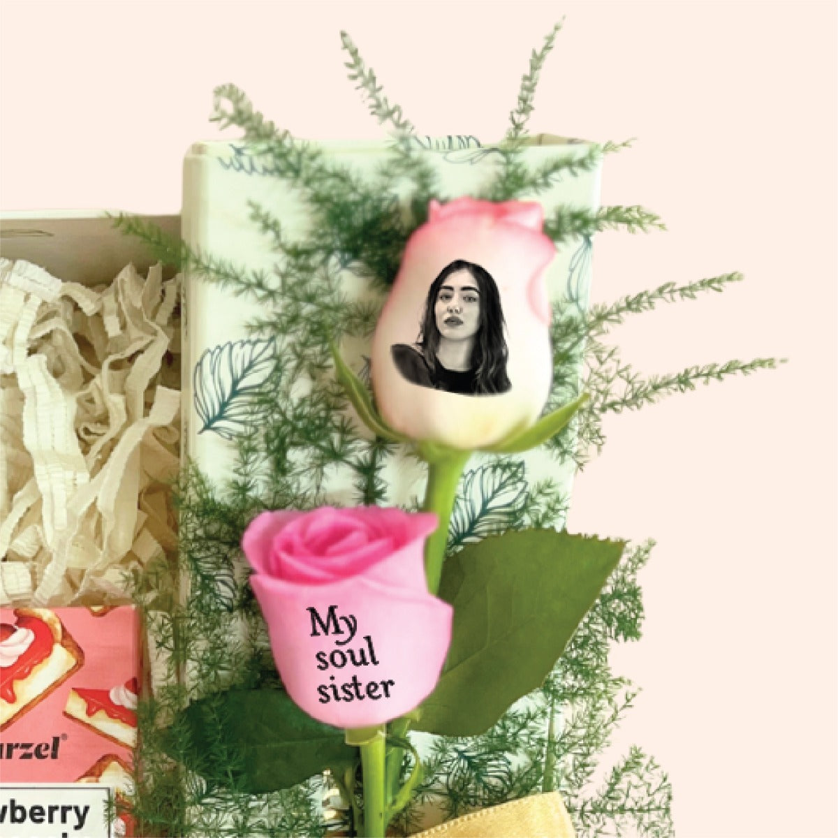 Sister Self-Care Gift Box with Chocolate & Custom Roses
