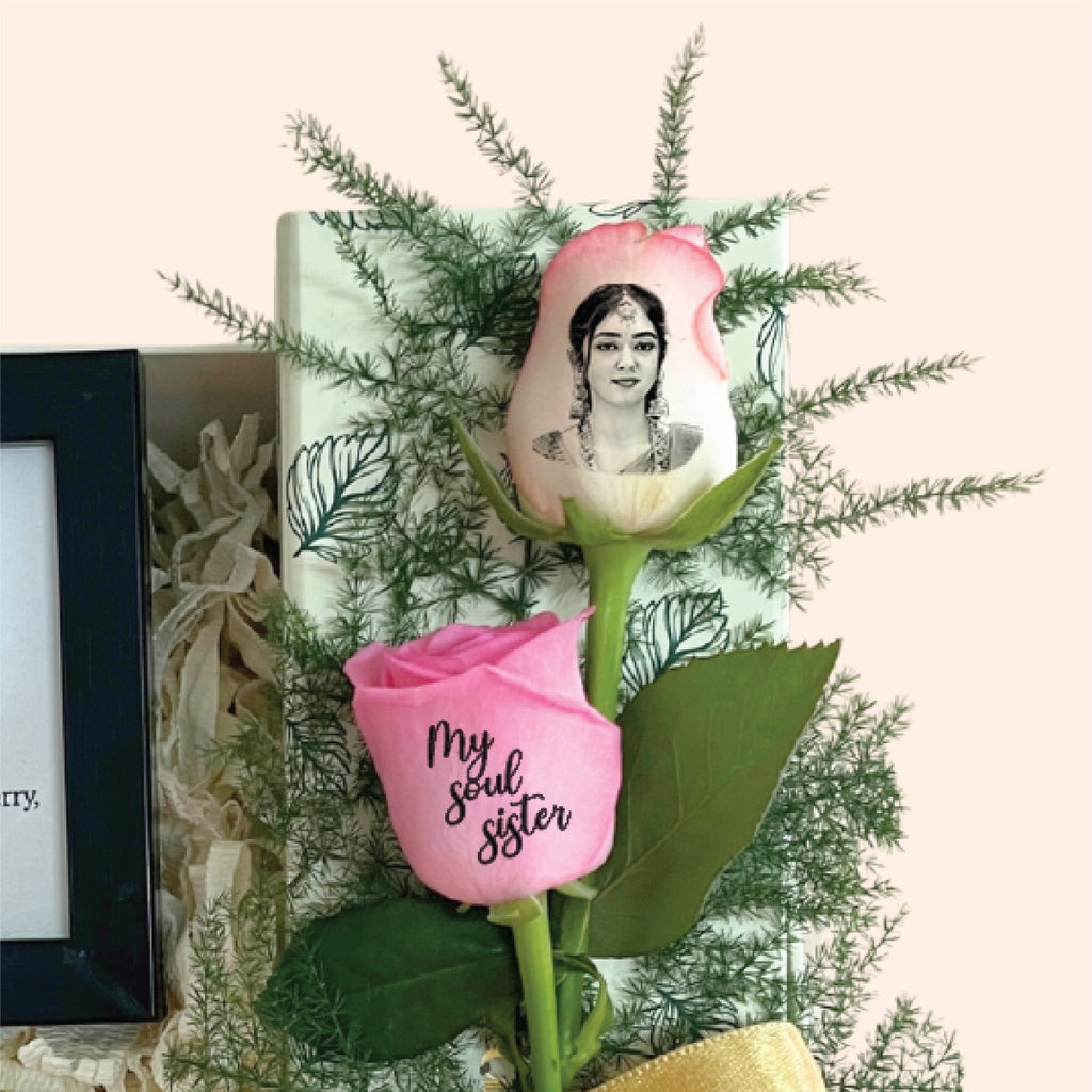 Sister Gift Box with Photo Rose, Frame & Fridge Magnet