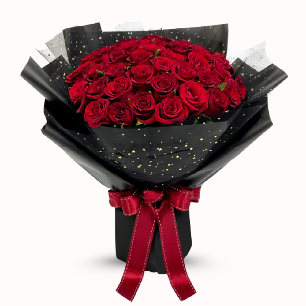 Starry Red Roses Bouquet