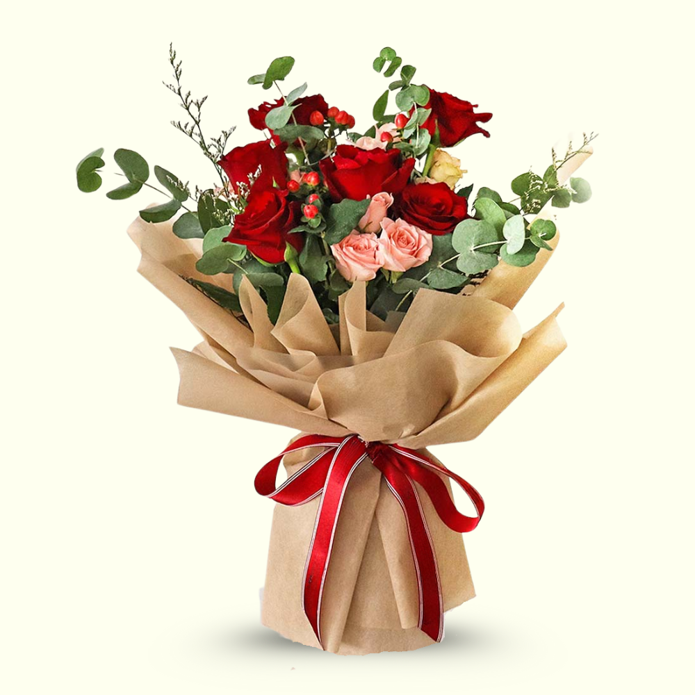 Top Secret Red Roses & Baby Pink Roses Bouquet