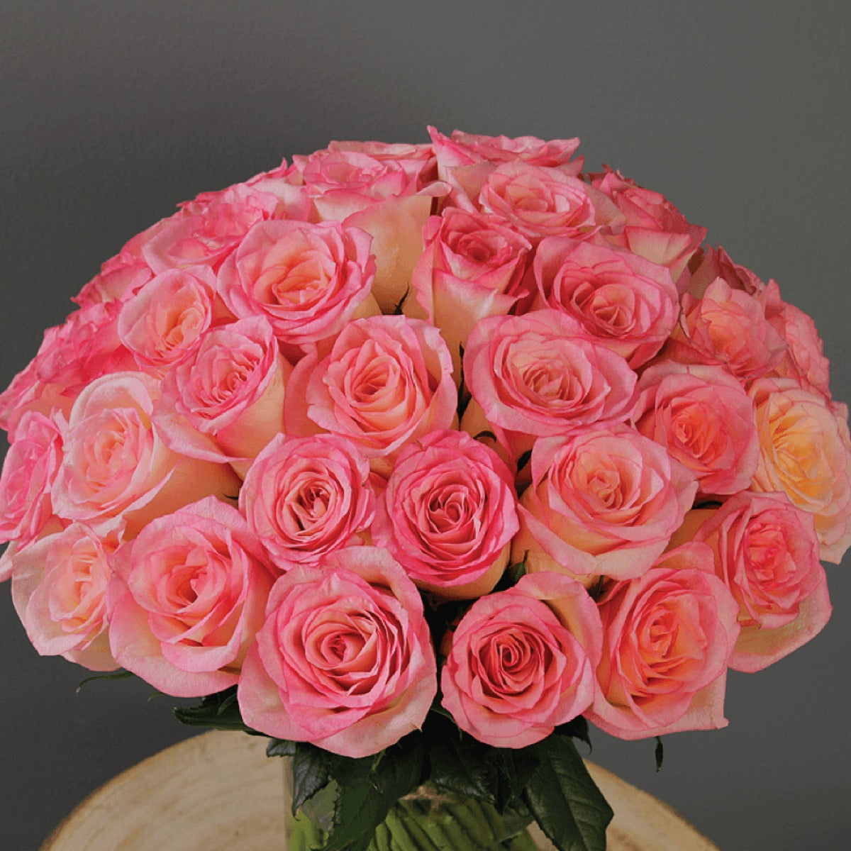 Aqua Pink Roses in a vase bouquet