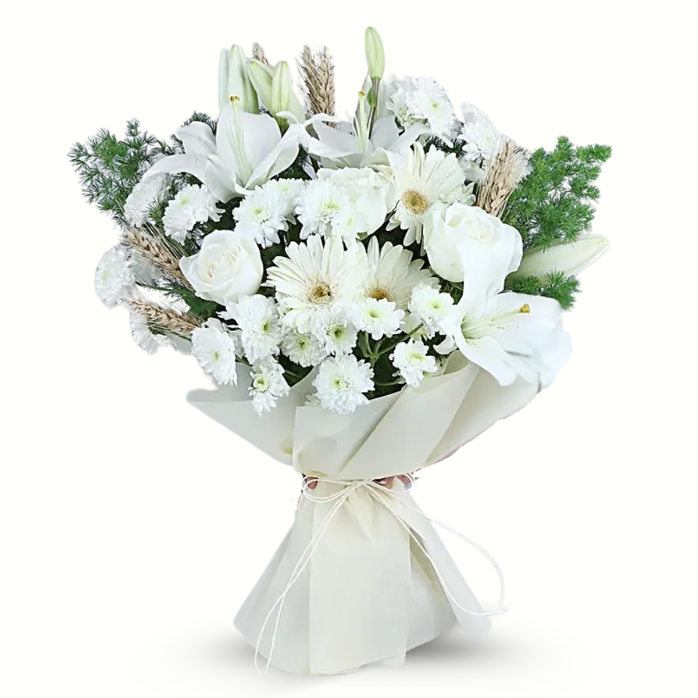 Royal White Lily & Rose Bouquet